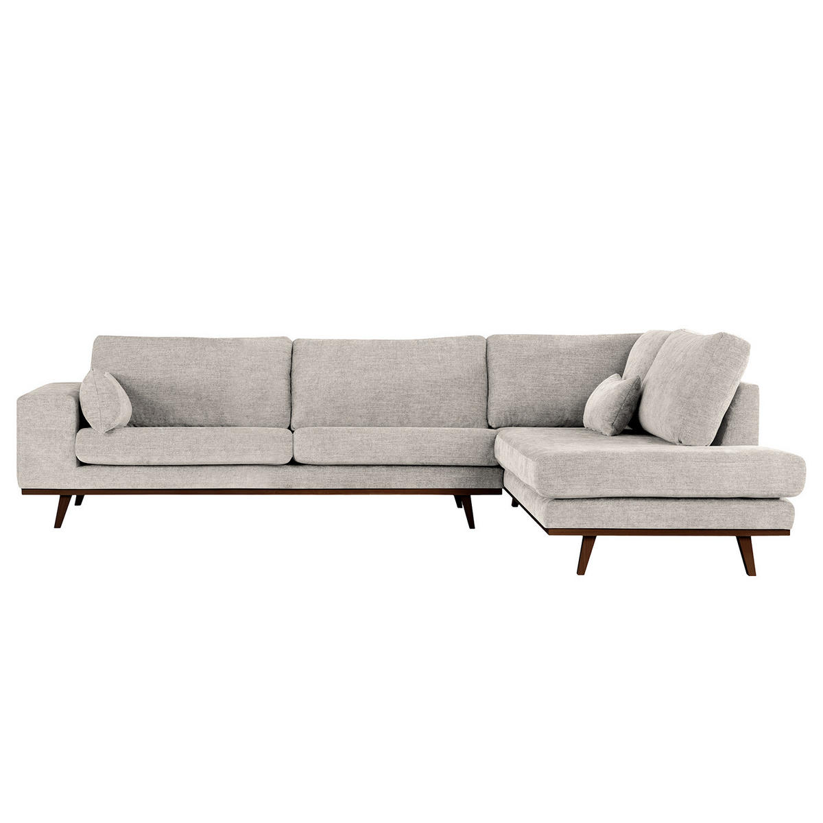 ECKSOFA mit Ottomane - Buchefarben/Grau, Textil (287/219cm) - home24