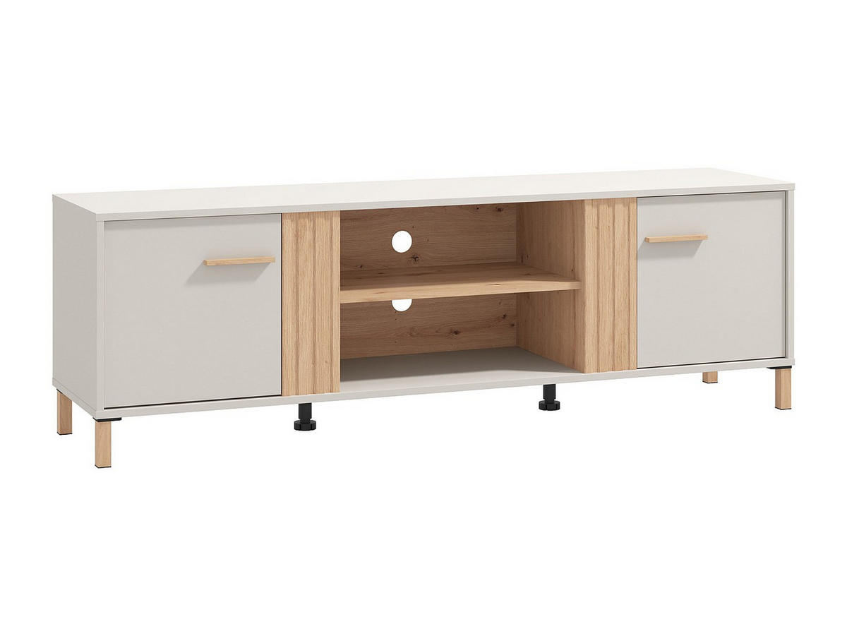 TV-BOARD - 163.5 cmcm x 40.1 cmcm - Holz, Platte - Beige, Naturfarben Hell - LYSANO - Beige, Holz (163.5/51.8/40.1cm) - Vente-Unique