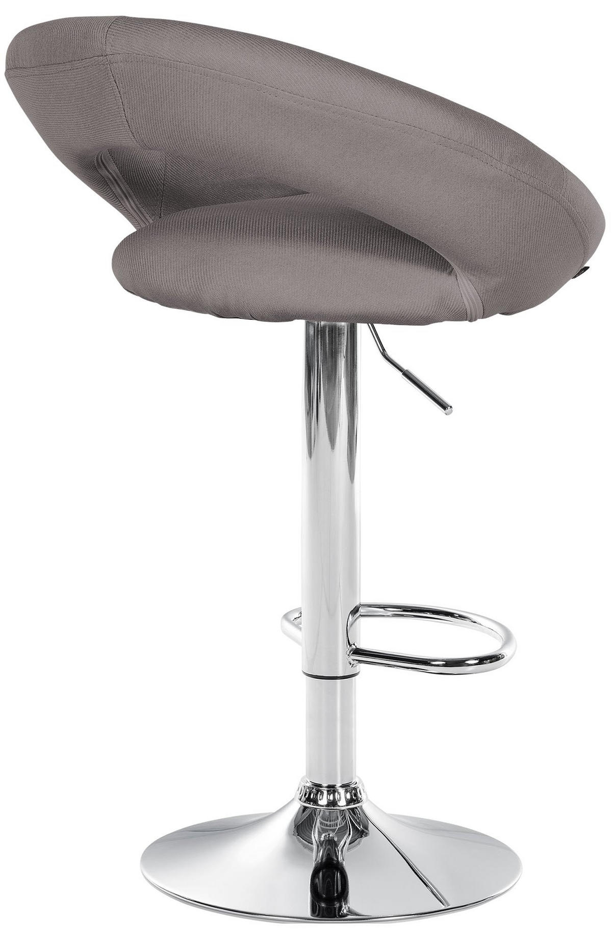 BARHOCKER Stoff grau - Chromfarben/Grau, Textil/Metall (52/77/47cm) - CLP