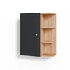 BADSCHRANK Fynn Anthrazit 47.2 x 59.2 cm - Anthrazit/Braun, Holzwerkstoff (47.2/59.2/21cm) - Vicco