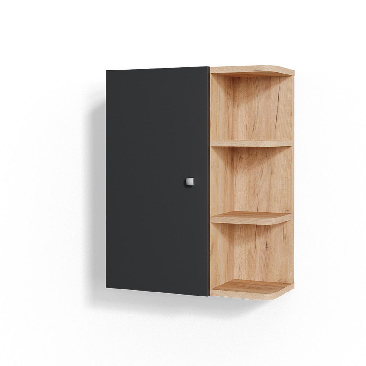 BADSCHRANK Fynn Anthrazit 47.2 x 59.2 cm - Anthrazit, Holzwerkstoff (47.2/59.2/21cm) - Vicco
