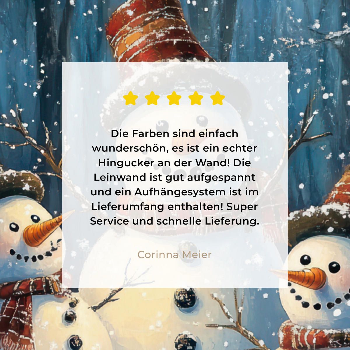 LEINWANDBILD Schneemann - Schnee - Winter - Wald 60x80 cm - Hellblau, Textil (60/80cm) - MuchoWow