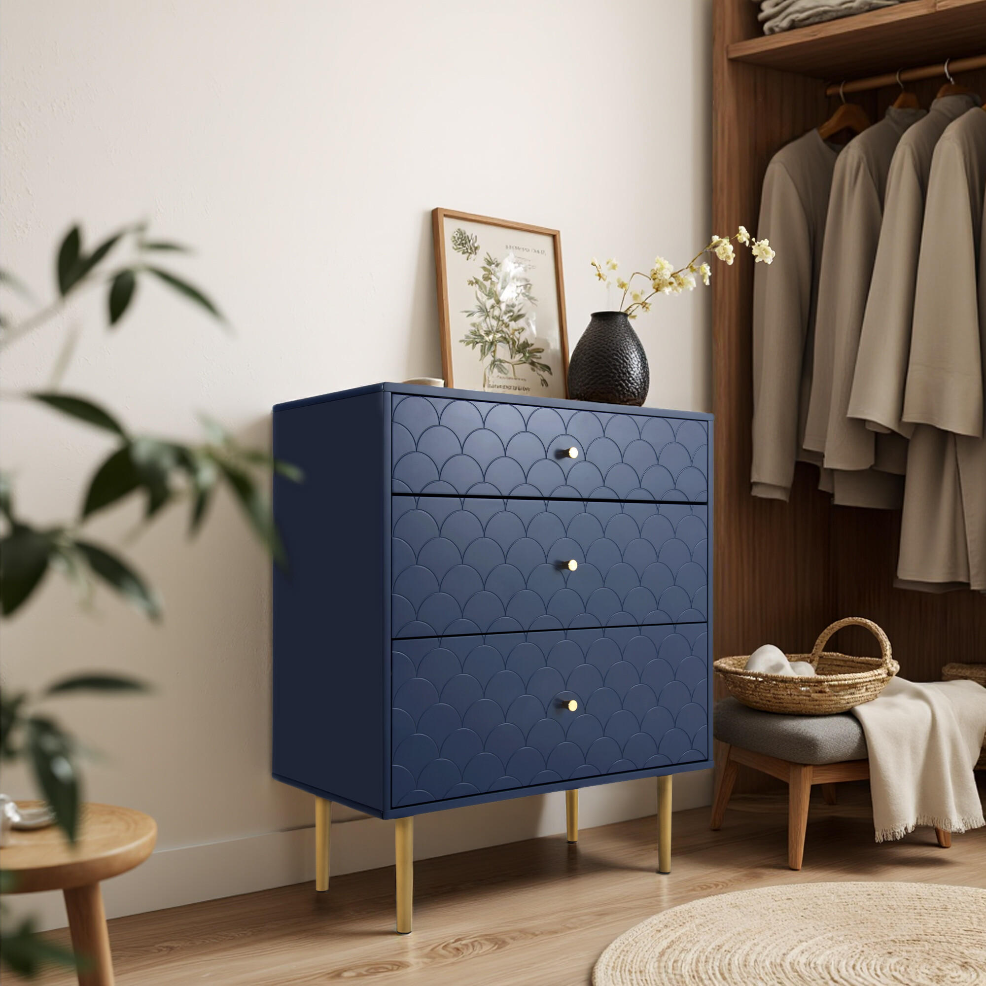 KOMMODE 75/40/89 cm - Blau, Holzwerkstoff (40/89/75cm) - Urban Meuble