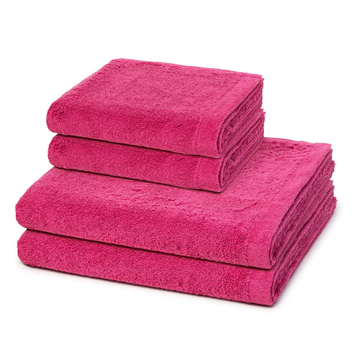 FROTTIERSET Lifestyle 4-teilig - Pink, Textil (50/100cm) - Cawoe