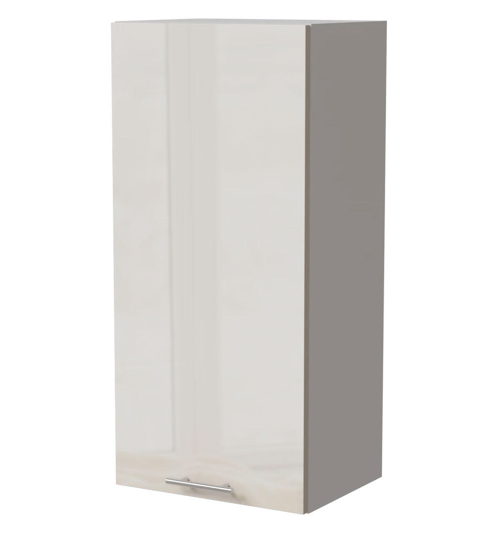 HÄNGESCHRANK Brerra W4/45 Weiß / RAL 9001 creme Hochglanz 45 / 32,5 / 96cm - Creme/Weiß, Holz/Holzwerkstoff (45/96/32.5cm) - Feldmann-Wohnen