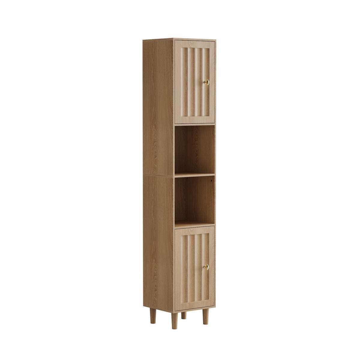 HOCHSCHRANK für Badezimmer 32 x 30 x 169 cm Eiche Optik - Eichefarben, Holzwerkstoff (30/169/32cm) - Beauniv
