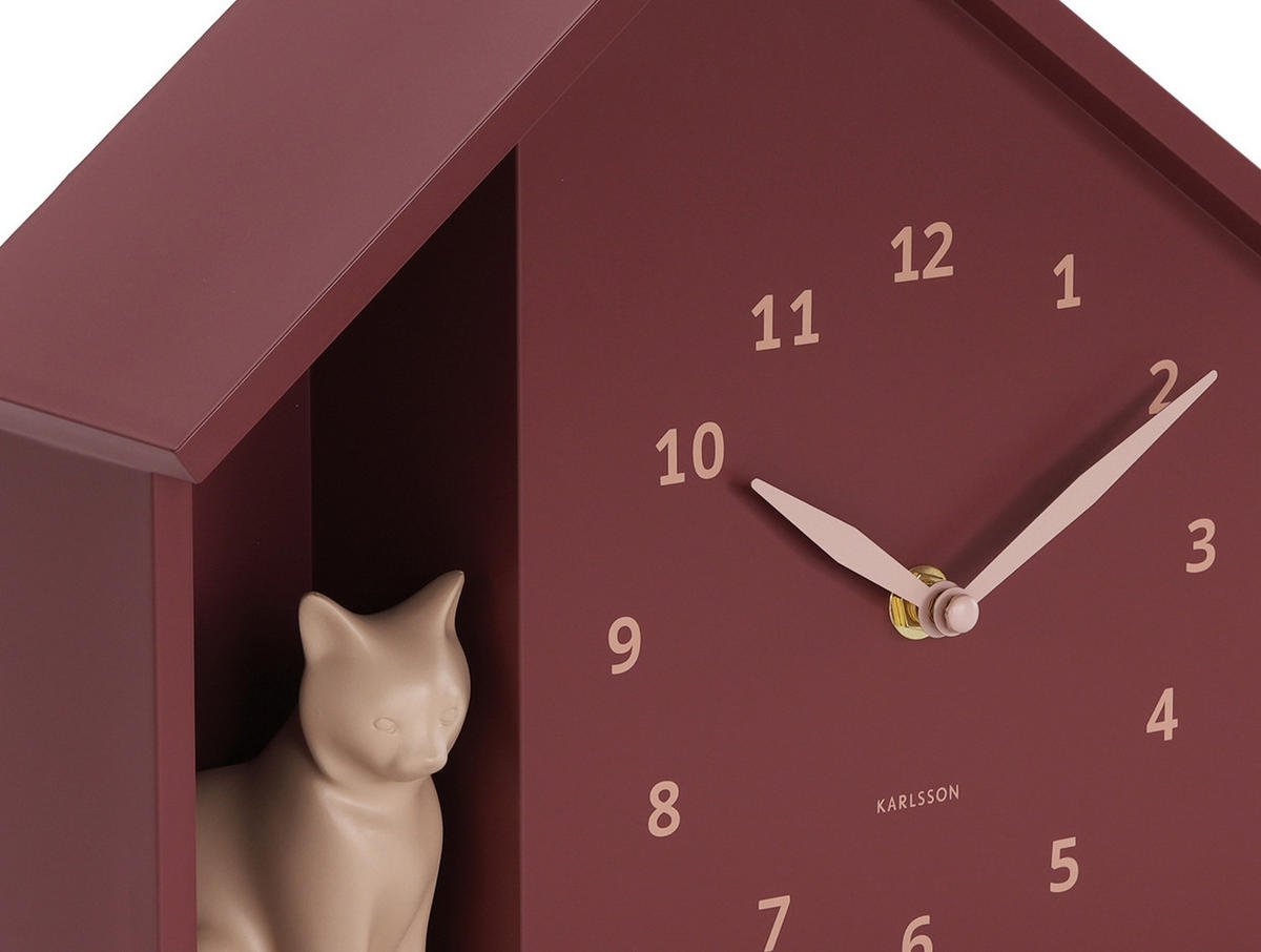 WANDUHR Siting Cat Rot 24.9/24.9/27 cm - Rot, Kunststoff (24.9/27/24.9cm) - Karlsson