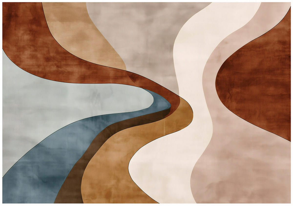 FOTOTAPETE Art Deco Abstrakt Braun 150x105 cm - Multicolor, Papier (150/105cm) - Wallarena