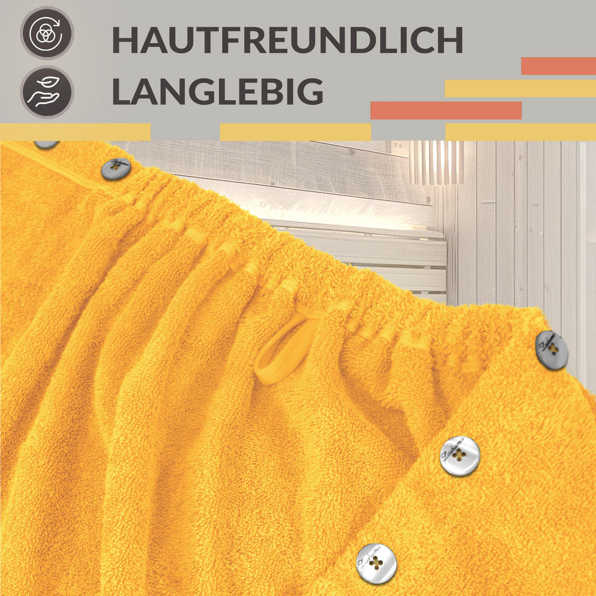 SAUNAKILT Dame Lugano Gelb - Gelb, Textil (150/75cm) - Lashuma