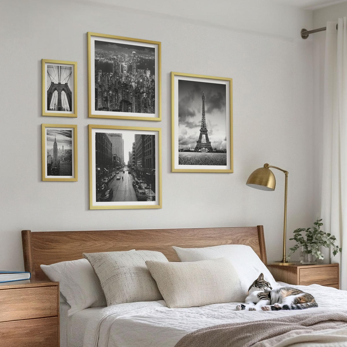 WANDBILDER 5er Set - 50x50 cm & 20x30 cm & 40x60 cm Goldrahmen - Sommerstrände, Meereslandschaft - Goldfarben, Kunststoff (40/60cm) - ArtPrintCave