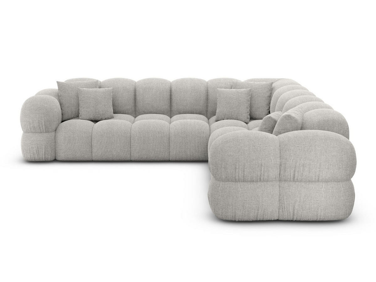 COUCH Monteverde L-Form Hellgrau Strukturstoff - Hellgrau, Textil (253/253cm)