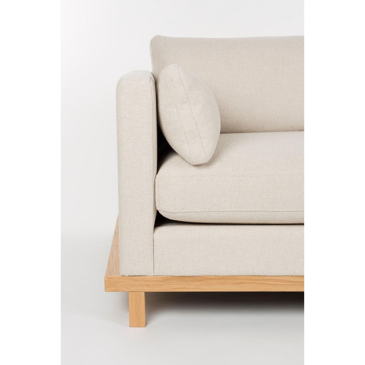 SOFA 3-SITZER Blossom Eiche Sand/ Beige - Beige/Creme, Textil (230/80/101cm) - Zuiver