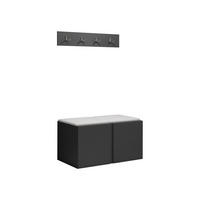 GARDEROBEN-SET Orion VI - Graphitfarben/Weiß, Holzwerkstoff/Kunststoff (84/42/46cm) - MIRJAN24