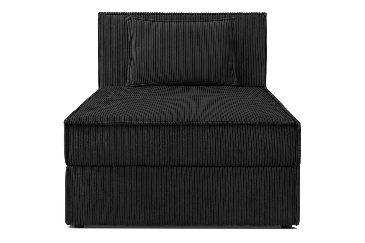 BOXSPRINGBETT ROTI Einzelbett, schwarz, Cordstoff - Schwarz, Holz/Holzwerkstoff (80/200cm) - KONSIMO®