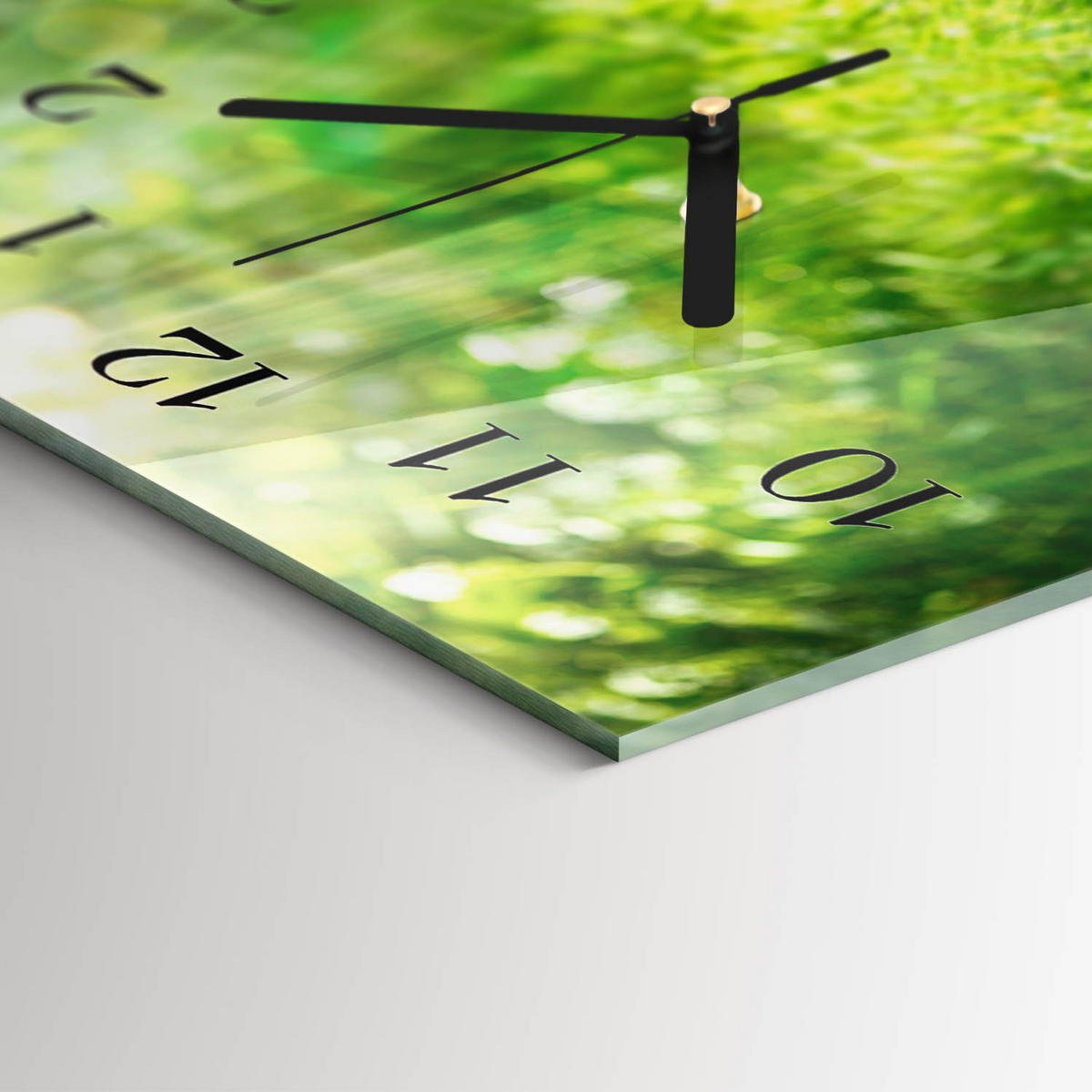 WANDUHR 60x30 cm - Orchidee - Grün, Glas (60/30/0.4cm) - TULUP
