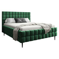 POLSTERBETT Ardea Leg - Schwarz/Grün, Holz/Textil (160/200cm) - MIRJAN24