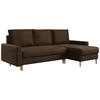 ECKSOFA Lang Velvet Braun - Braun, Holz/Textil (220/140cm) - MKS