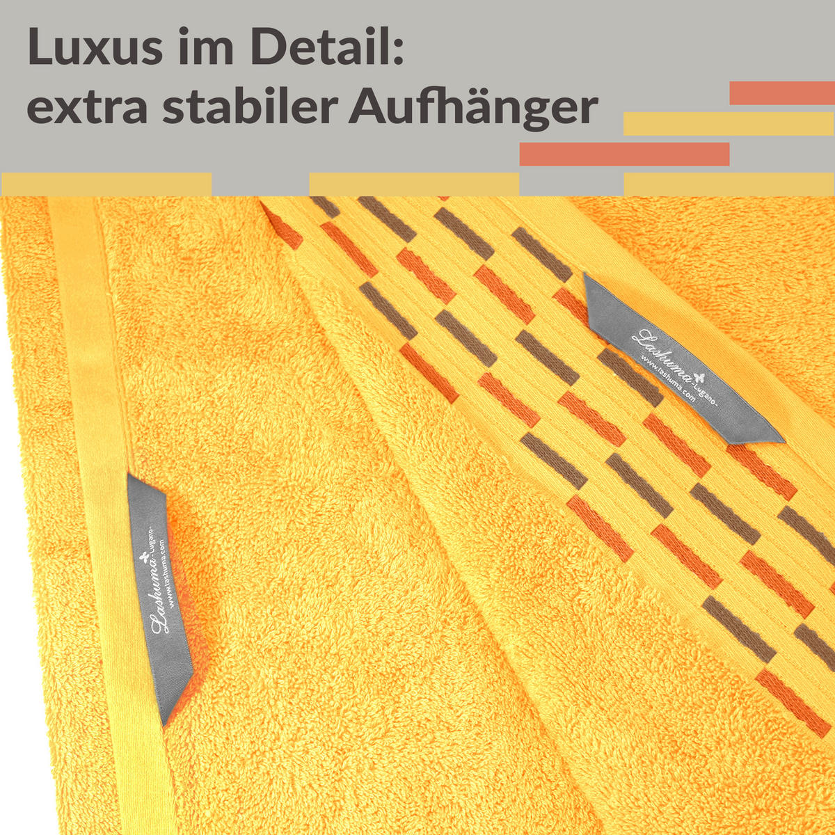 BADETUCH Lugano Gelb 100x200 cm - Gelb, Textil (100/200cm) - Lashuma