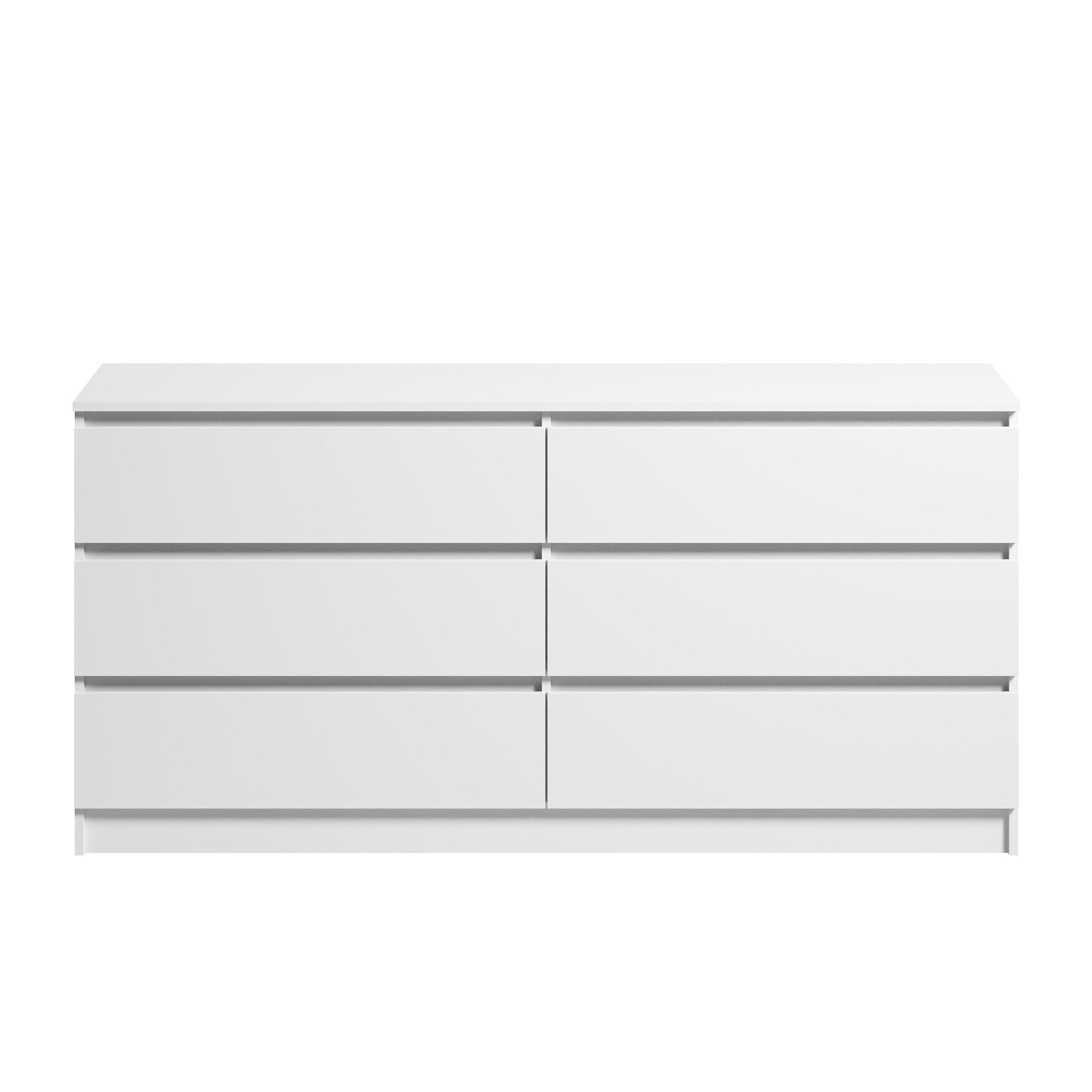 Home Collective KOMODA 160 cm šířka se 6 zásuvkami, bílá