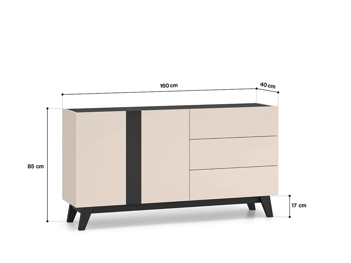KOMMODE – 120 cm – Freshion – Kaschmir – KM-034 - Kaschmir, Holzwerkstoff (120/85/40cm) - hi-markt