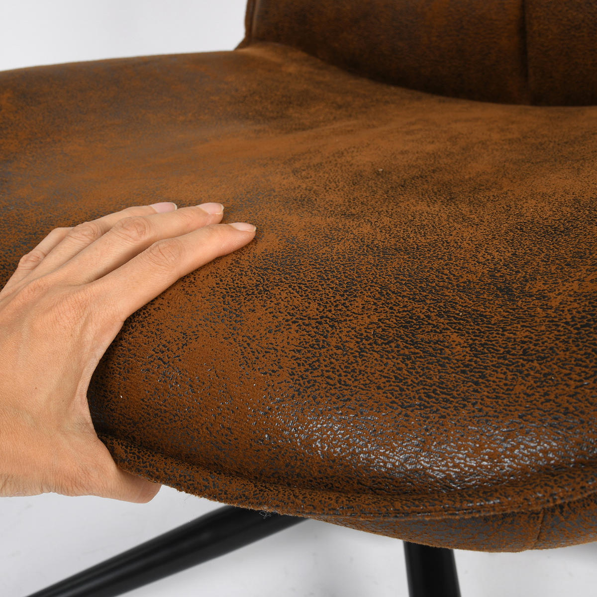 BÜROSTUHL, drehbar, mit Neigefunktion und Höhenverstellung von 35 bis 41 cm, Braun - Braun, Textil/Metall (61/95/67cm) - Meubles Cosy