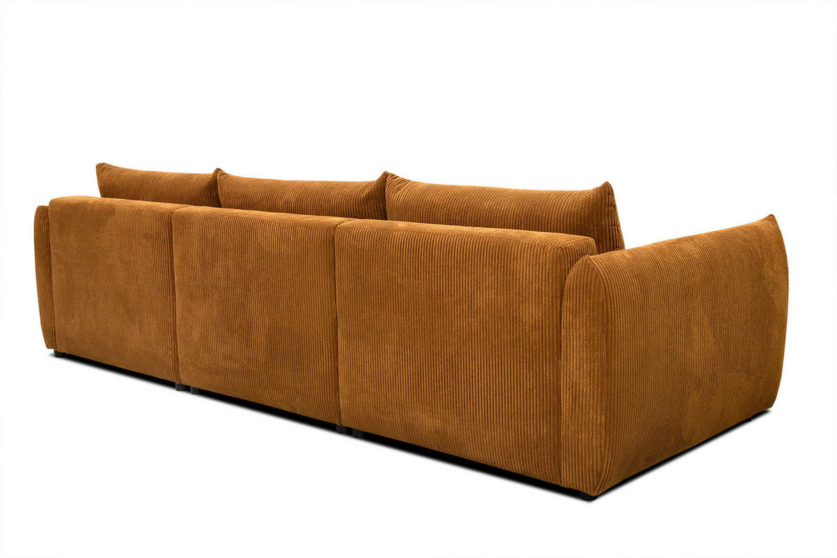 ECKSOFA TAUER 5-Sitzer, honig - Schwarz/Honig, Holzwerkstoff/Kunststoff (294/173cm) - Courtois Laville