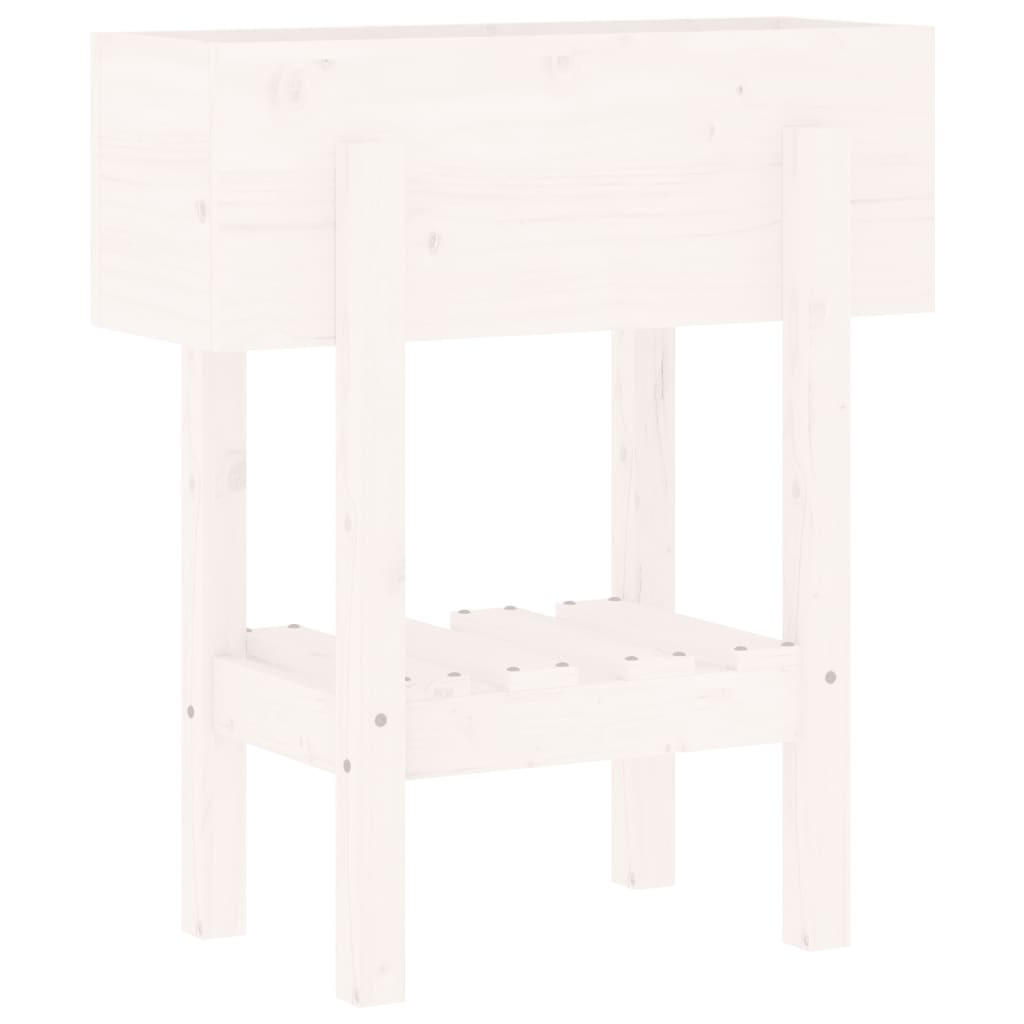 PFLANZKÜBEL Weiß 62x30x69 cm Massivholz Kiefer - Weiß, Holz (62/69/30cm)
