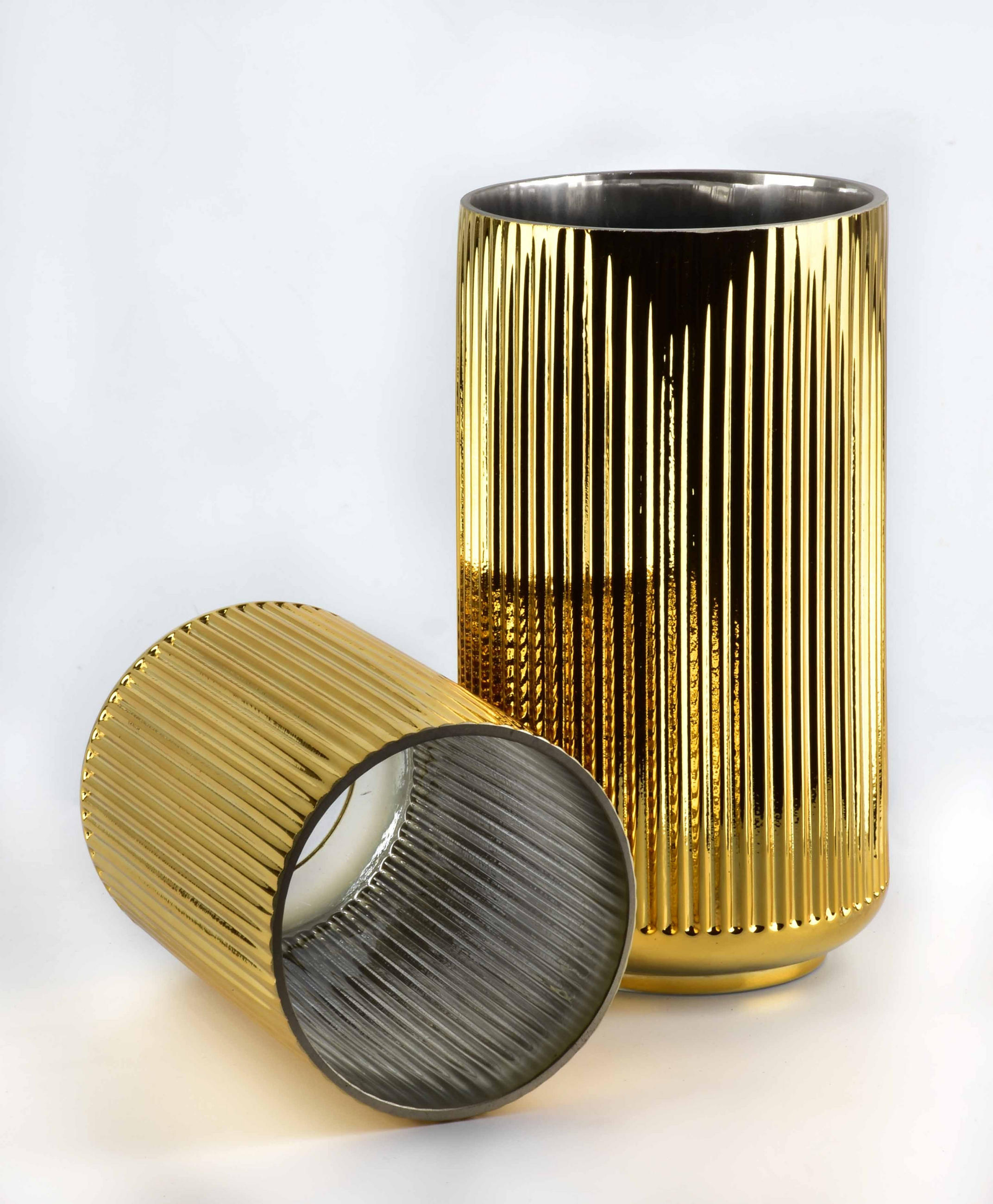 VASE Serenite Gold 13/13/24 cm Glas - Goldfarben, Glas (24cm) - Mondex
