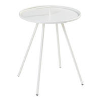 GARTEN-BEISTELLTISCH Fosen - Weiß, Metall (42/42/55cm) - [en.casa]