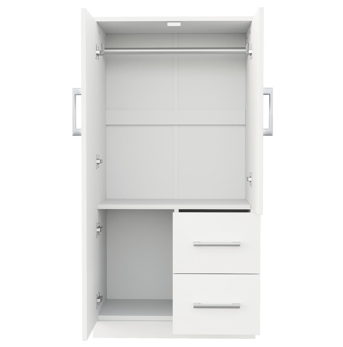 KLEIDERSCHRANK 70 x 40 x 135 cm aus Holz mit Schubladen, Weiß - Weiß, Holz (40/135/70cm) - OKMYHOME