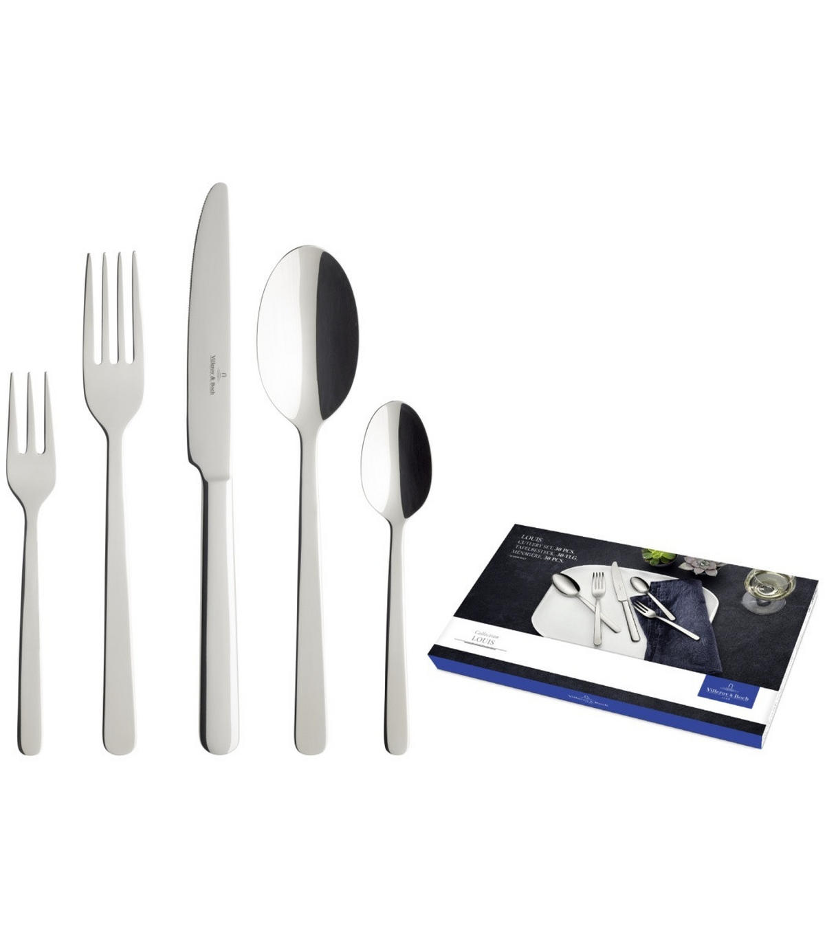 TAFELBESTECK Louis silber 30er Set - Silberfarben, Metall - Villeroy & Boch