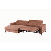 ECKSOFA LAISKA Braun Cord Relaxfunktion - Dunkelbraun/Schwarz, Textil/Metall (282/177cm) - KAWOLA