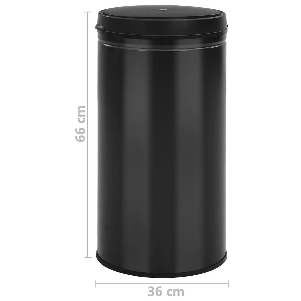 MÜLLEIMER mit Sensor 60L Schwarz Abfalleimer Automatik - Schwarz, Metall (36/66/36cm) - DELUKE