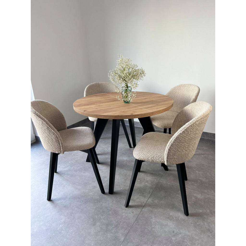 Thumbnail - Dekori_Interiors Esstisch, Eiche Artisan, Weiß, Holz, 140x76x90 cm, Esszimmer, Tische, Esstische