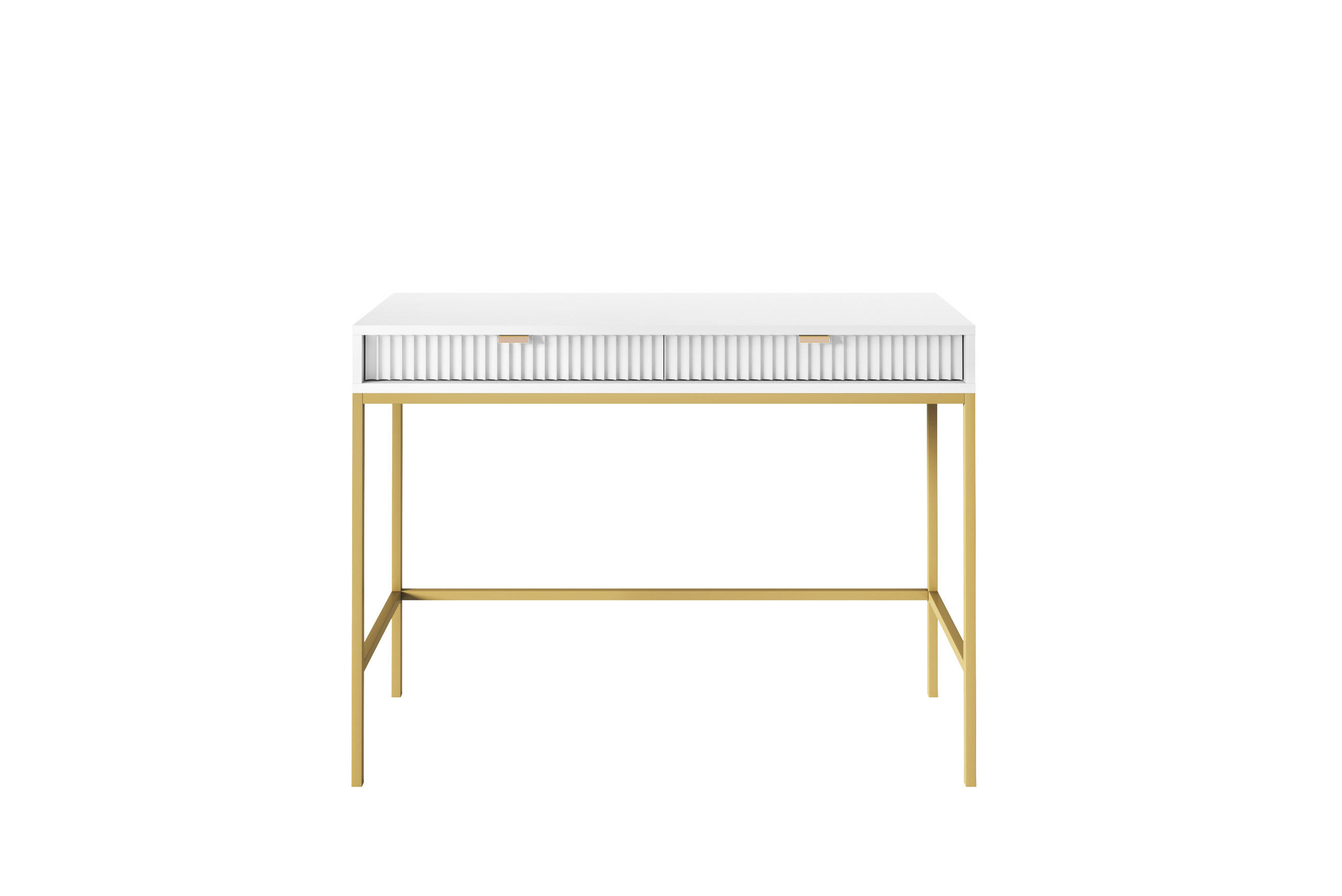 SCHMINKTISCH NOVA Weiß 104x77x50 cm Little table, Freistehend - Goldfarben/Weiß, Holzwerkstoff/Metall (50/104/77cm) - DomoHome