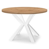 ESSTISCH RAL mit Holzbeinen, Durchmesser: 90 / 140 cm Eiche Craft Golden / Weiß - Eichefarben/Weiß, Holz (90/140/77cm) - Dekori_Interiors