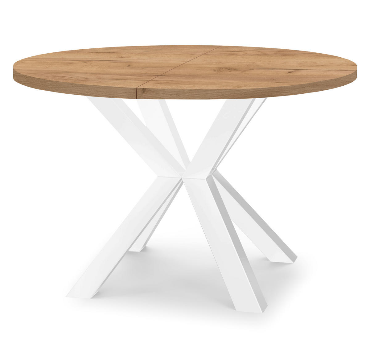 ESSTISCH RAL mit Holzbeinen, Durchmesser: 90 / 140 cm Eiche Craft Golden / Weiß - Eichefarben/Weiß, Holz (90/140/77cm) - Dekori_Interiors