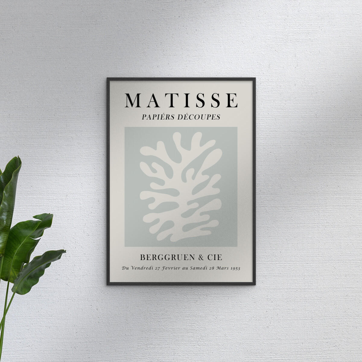 POSTER mit Rahmen Vitor Costa - Matisse floral art 3 - Blau/Schwarz, Holz/Papier (70/100cm) - Poster&Frame