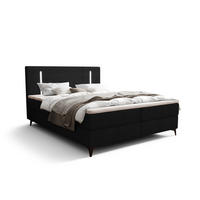 BOXBETT ONO mit Matratze H3, Bonell und Topper 140x200 CURIO 99 - Schwarz, Textil (140/200cm) - Bedante