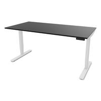 SCHREIBTISCH Elektrisch höhenverstellbarer Schreibtisch Y-Line Schwarz Signalweiß 160/70/62-127cm - Schwarz/Weiß, Holzwerkstoff/Metall (70/160/127cm) - ASSMANN