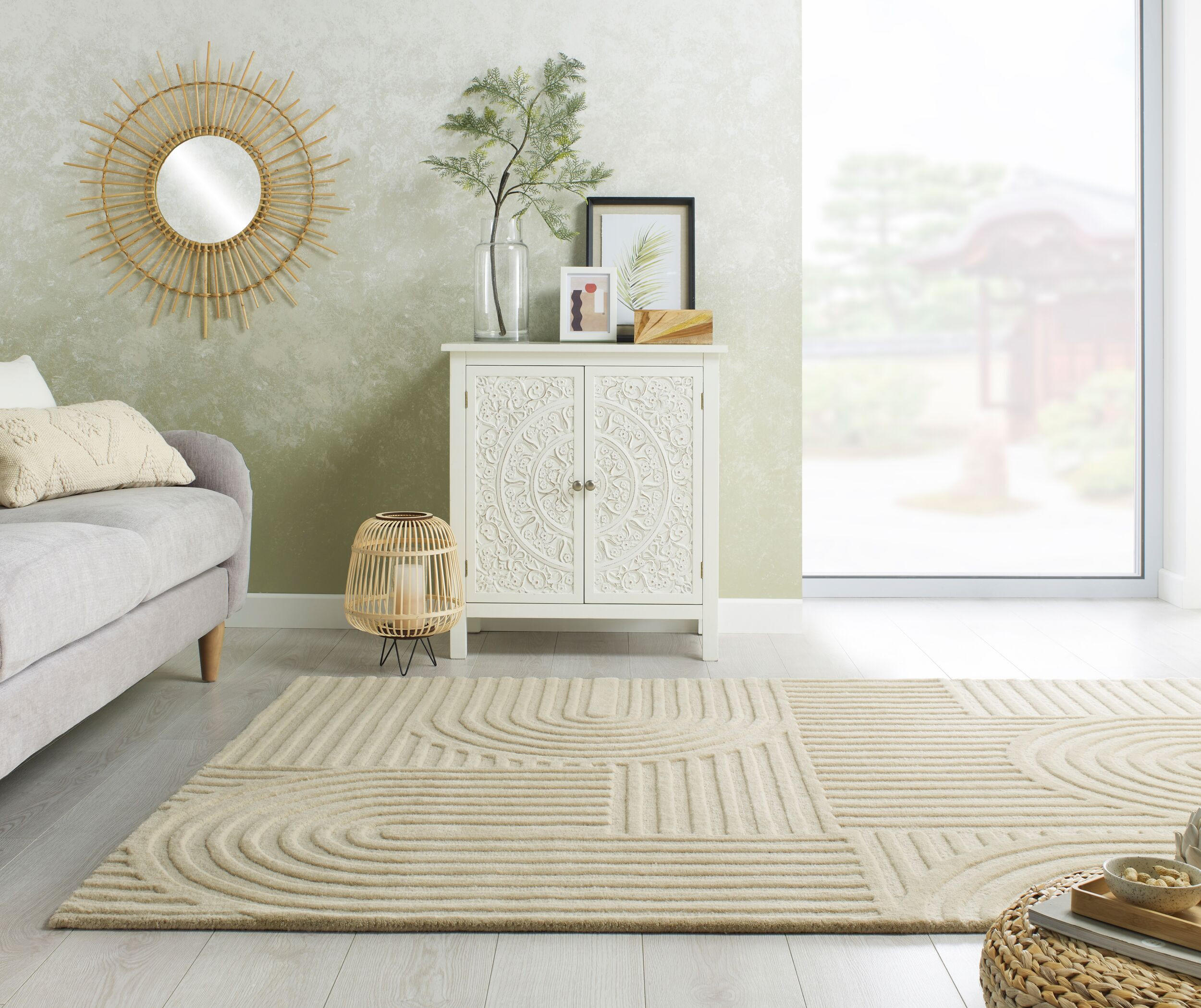 WOLLTEPPICH Pastell-Design, handgetuftet LEVEN BLAKE, Beige 200x290 cm - Beige, Textil (200/290cm) - KADIMA DESIGN