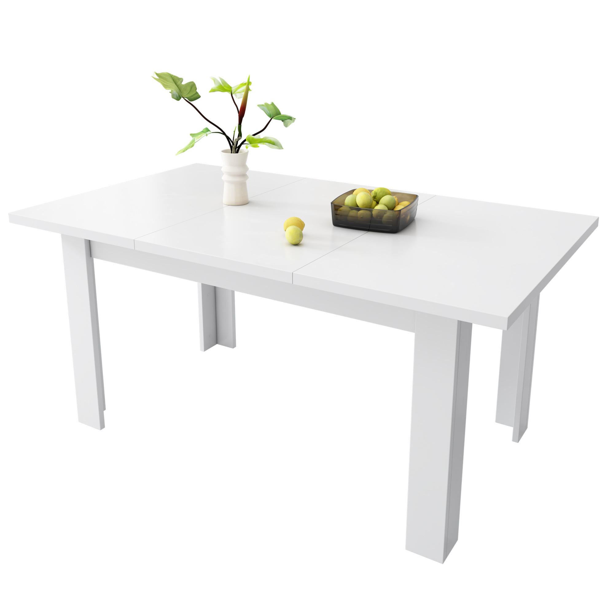 OKWISH JÍDELNÍ stůl 120/70 cm bílý z MDF s úložným prostorem a výklopnou deskou