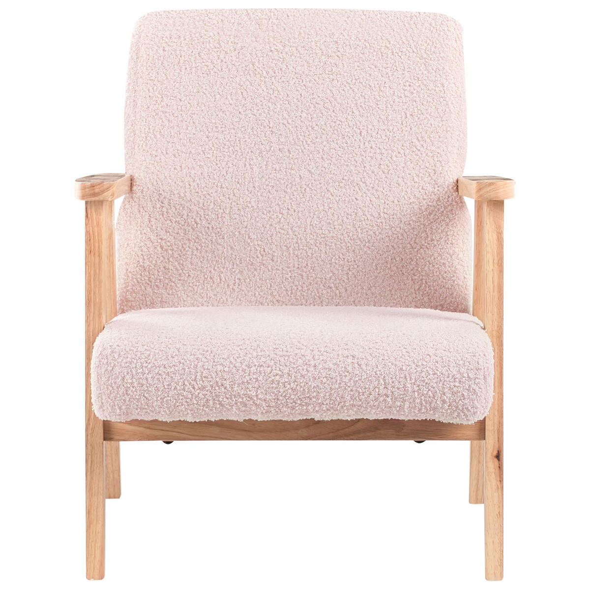 KINDERSESSEL Bouclé Pastellrosa Linde - Pink, Textil (46/58/55cm) - Beliani