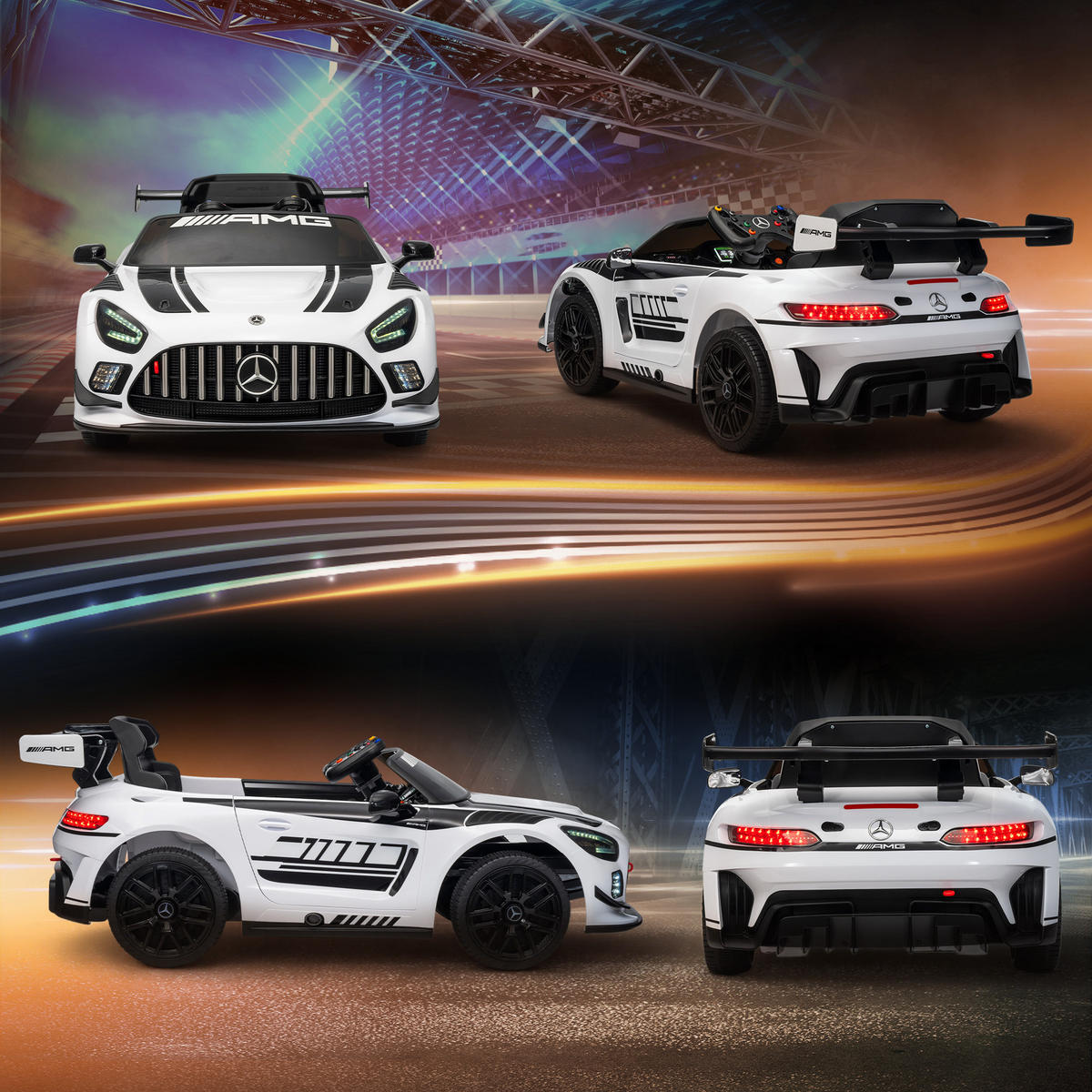 MERCEDES-ELEKTROAUTO DE-06238 AMG lizenziert mit Fernbedienung und Musik Weiß - Weiß, Kunststoff/Metall (115/66/44cm) - ComfortXL