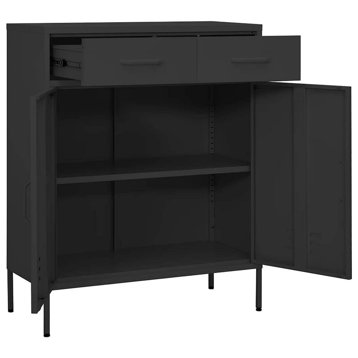 LAGERSCHRANK Anthrazit 80/35/101,5 Cm Stahl - Anthrazit, Metall (35/101.5/80cm) - vidaXL