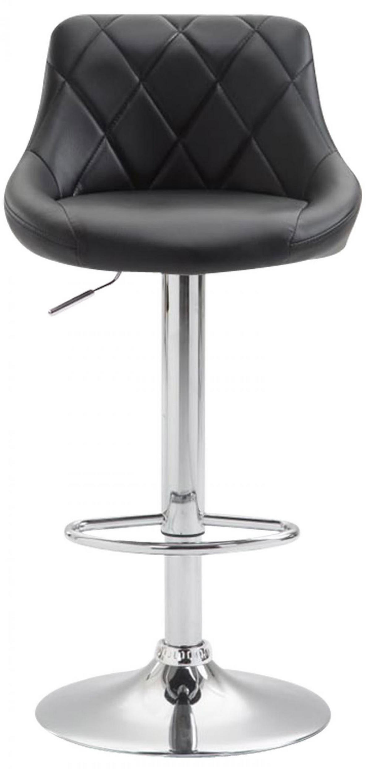 BARHOCKER 2er Set Lederlook schwarz - Chromfarben/Schwarz, Textil/Metall (46/83/49cm) - CLP