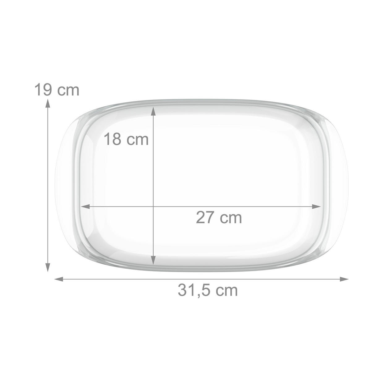AUFLAUFFORM - Transparent, Glas (19.5/32.5/13cm) - Relaxdays