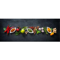 GLASBILD 80x30 cm Küche Kräuter modern - Gelb, Glas (80/30cm) - artissimo