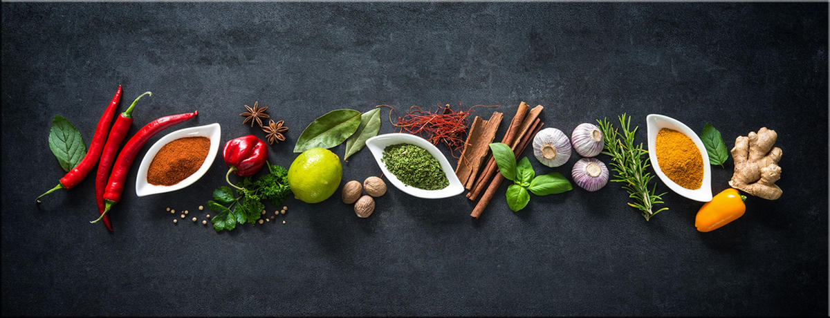 GLASBILD 80x30 cm Küche Kräuter modern - Gelb, Glas (80/30cm) - artissimo