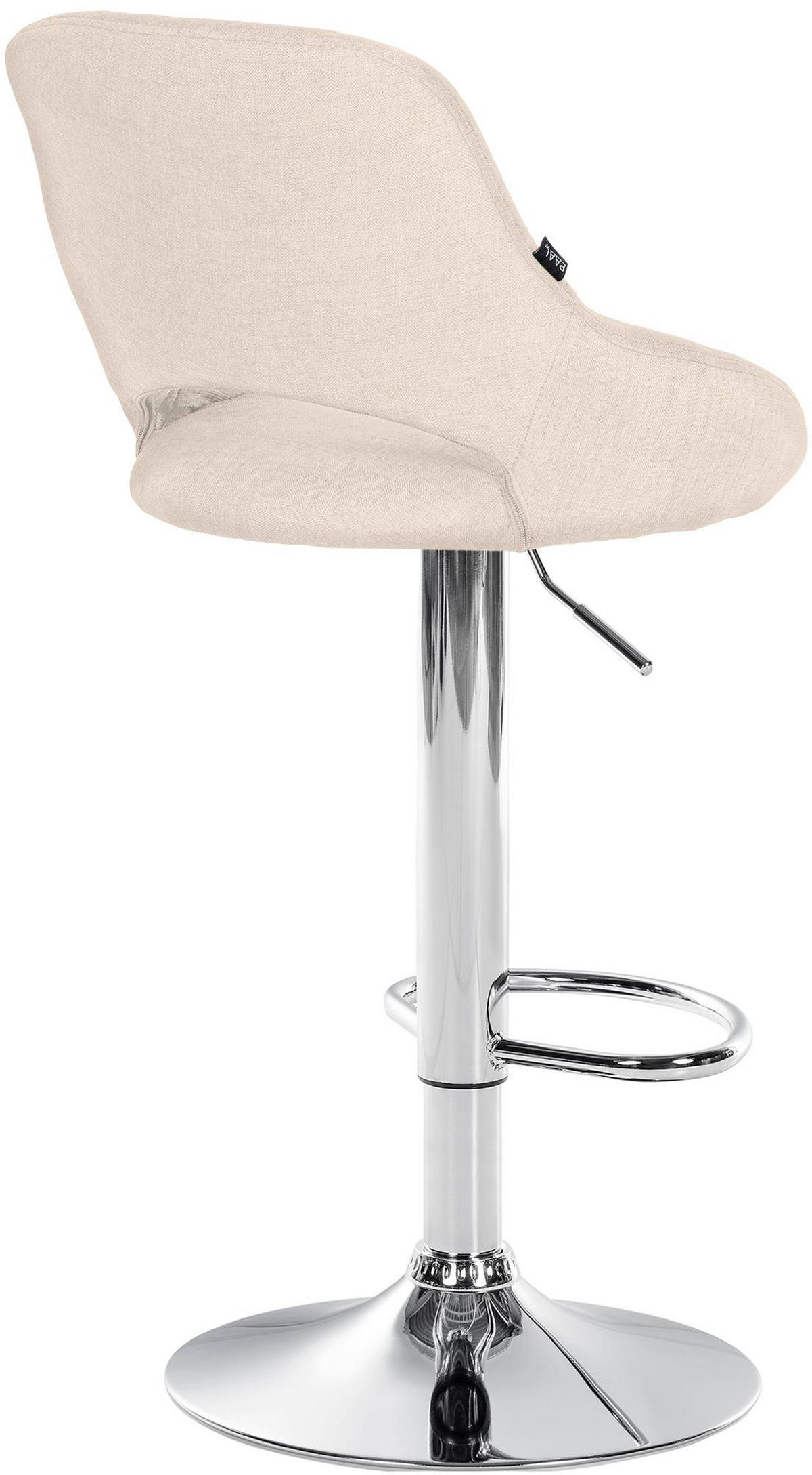 BARHOCKER 2er Set Milos Stoff C creme - Chromfarben/Naturfarben, Textil/Metall (47/106/48cm) - TPFLiving